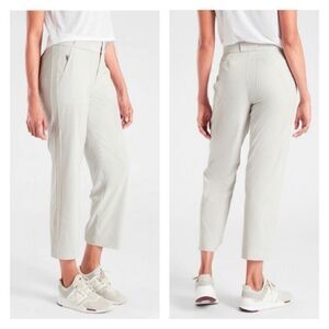 NWT Athleta Tribecca Utility Crop Pant Size 14 Travel Stretch Beige UPF 50+